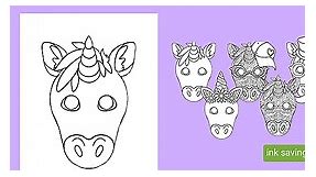 Unicorn Mask Cut-Out Template