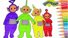 Teletubbies Laa Laa, Dipsy, Tinky Winky and Po - Coloring Book Pages for Kids