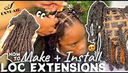 Making + Installing 6" LOC EXTENSIONS 😍 INSTANT LOCS on 4C Hair | Crochet Method feat. EXY HAIR
