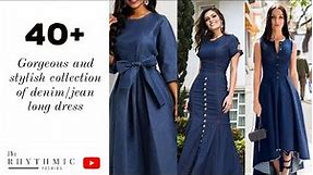 Top sophisticated and stylish long denim/jean dress for girls and women 2021|fashion dress