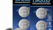 Rechargeable 2032 Batteries 3.6V Lithium Ion Button Coin Cell Batteries of Airtag Car Key Fob Batteries CR2032 Rechargeable (4pcs)