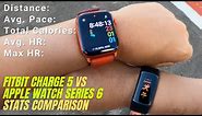 Fitbit Charge 5 vs. Apple Watch Series 6 (CALORIE + STATS COMPARISON | RUN WORKOUT TEST)
