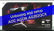 AOC AGON AG352QCX gaming monitor unboxing and setup
