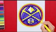 How to draw Denver Nuggets Logo (NBA Team)