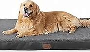 Bedsure Extra Large Dog Bed - XL Orthopedic Dog Beds with Removable Washable Cover, Egg Crate Foam Pet Bed Mat, Suitable for Dogs Up to 100lbs, Dark Grey