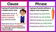 CLAUSE vs PHRASE 🤔 | What's the difference? | Learn with examples & quiz!