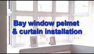 bay window pelmet curtains installation