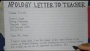 How To Write An Apology Letter To Teacher Step by Step | Writing Practices