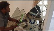 Installing Mirror Glass Panels on Walls|| Wall Mirror Glass Fitting Skills