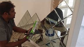 Installing Mirror Glass Panels on Walls|| Wall Mirror Glass Fitting Skills