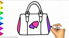 Handbag drawing for kids | How to Draw a Handbag easy