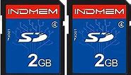 INDMEM 2 Pack SD Card 2GB Class 4 Flash Memory Card 2G SLC Stanard Secure Digital Cards (2PC)