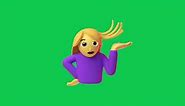 💁🏼‍♀️ Sassy Girl - Animated Emoji - Green Screen Video For Video Editing - Animated GIF