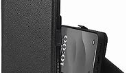 TORRO Premium Leather Case Compatible with iPhone 15 Pro Max 6.7" – Genuine Leather Wallet Flip Folio Case with Kickstand and Card Slots (Compatible with Official MagSafe Chargers) - Black