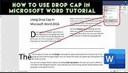How to Insert Drop Cap in Microsoft Word Tutorial