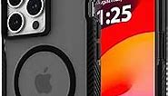 Case-Mate Tough Grip Smoke Black iPhone 15 Pro Max Case [16ft D3O Drop Protection] [Compatible with MagSafe] Magnetic Phone Case with Textured Grip for iPhone 15 Pro Max 6.7", Anti-Scratch, Shockproof