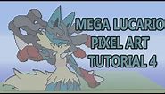Minecraft Mega Lucario Pixel Art Tutorial Part 4 (Pokemon)