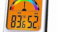 A52 Hygrometer Indoor Thermometer for Home with Comfort Level Indication Humidity Meter, Large Backlit Display Humidity Sensor with Max/Min Record for Greenhouse Basement Black