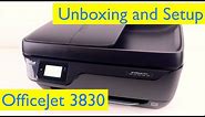 HP Officejet 3830 Wireless Setup and Unboxing | and Ink Install - All in one Printer setup