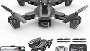 2024 Foldable FPV Drone with Adjustable 4K 2.4G WiFi Dual UHD Camera,27MPH Speed,Lightweight RC Quadcopter for/Adults/Beginner/Kids,3 Batteries,Trajectory Flight,1 Key Fly/Land(black)
