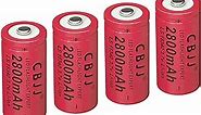 CWUU 3.7V 16340 Rechargeable Battery 2800mAh 3.7 Volt for Headlamp, Flashlight 060124 (4 Pack)