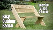 $30 Outdoor Bench with Back from 2x6s [Only 3 Tools and 30mins]