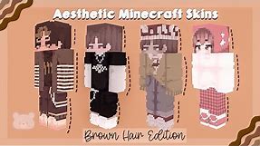 Aesthetic Minecraft HD Skins For Boys~Brown Hair Edition~MCPE~With Links