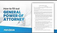 How to Fill Out General Power of Attorney Online | PDFRun