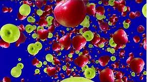 Falling Red & Green Apples Fruits Blue Screen Video Background
