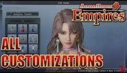 Dynasty Warriors 9: Empires - Edit Mode (Female) All Customization Items, Costumes, & Armor + DLC