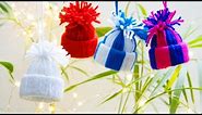 How To Make Mini Yarn Hats Christmas Ornaments