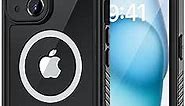 Lanhiem Magnetic for iPhone 15 Case, Waterproof Dustproof Cover [Built in Screen Protector] [Compatible with MagSafe], Full Body Heavy Duty Protective Phone Case for iPhone 15-6.1”(Black)
