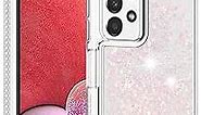 Monwutong Slim Fit Phone Case for Samsung Galaxy A13, Glitter Liquid Quicksand Effect Silicone Soft TPU Case with Camera Lens and Screen Protection Cover for Galaxy A13 4G/5G,LSWT Pink