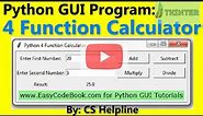 Python GUI Four Function Calculator - Using Tkinter