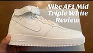 Nike Air Force 1 Mid Triple White Unboxing & Review w/ McFly KOF. All White Air Force 1 Mid Review.