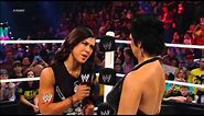 John Cena and AJ Lee kiss to the dismay of Vickie Guerrero: Raw, Nov. 19, 2012