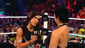 John Cena and AJ Lee kiss to the dismay of Vickie Guerrero: Raw, Nov. 19, 2012