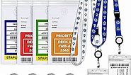 Cruise Luggage Tags Essentials 4 Sets with Zip Seal and Steel Loops + 2 Cruise Lanyard Detachable ID Holder Badge + 4 Cruise Cabin Magnetic Hooks (27lbs-Heavy Duty) Compatible All Cruise Lines Ships