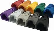 Accessbuy 100 Pack RJ45 CAT6 CAT6E CAT5 CAT5E Ethernet Network Cable Strain Relief Boots Cable Connector Plug Cover Mixed Color for Laptop