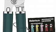 Mebotem 10 Colors Can Opener Manual Handheld Heavy Duty Hand Can Opener Smooth Edge Stainless Steel Can Openers Top Lid Kitchen Gadgets, Best Large Rated Easy Turn Knob, with Bottle Opener, Emerald