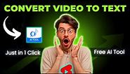 Video to Text Converter Online Free 🔥 YouTube Video to Text Converter