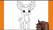 How to draw a deer step by step | simple deer drawing