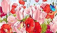 Flower Paint by Numbers for Adults - DIY Paint by Number for Adults Beginner Easy Acrylic Watercolor Number Painting Canvas Arts for Adults, Oil Painting Paint-by-Number Kits 16x20inch