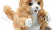 Folkmanis Orange Tabby Kitten Hand Puppet Orange, White, 1 EA