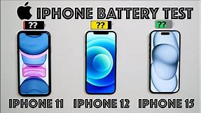 iPhone 11 vs iPhone 12 vs iPhone 15 BATTERY TEST!