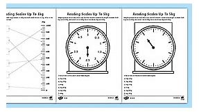 Reading Scales to 5kg Worksheet: Weight and Measurement Activity Sheet