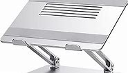 BoYata Laptop Stand, Adjustable Laptop Riser Ergonomic Computer Stand for Desk, Aluminum Laptop Holder Compatible for MacBook Pro/Air, Surface Laptop and Other Laptops up to 15 Inches