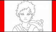 How To Draw Gaara From Naruto - Step By Step Drawing