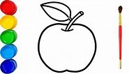 趣味简笔画：画漂亮大苹果