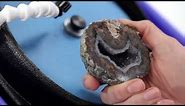 Hi-Tech Diamond Slant Cabber - Polishing a geode